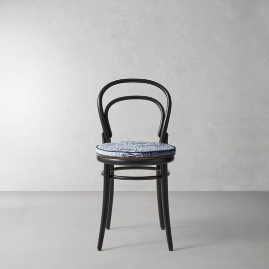 Ton 14 Side Chair Cushion,Morris & Co.\, Larkspur Blue with Navy Piping,
