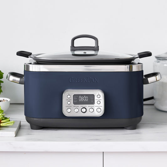 GreenPan Elite Slow Cooker, 6-qt,Oxford Blue,