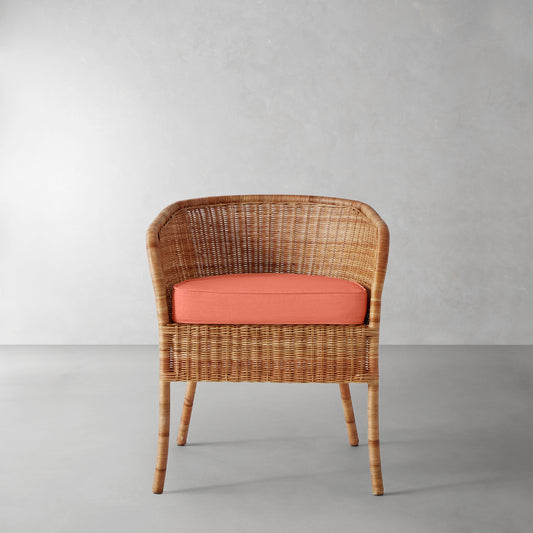 Topanga Armchair Cushion,Sunbrella Performance Canvas\, Persimmon,
