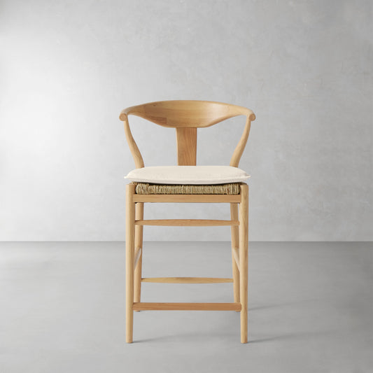 Baldwin Counter Stool Cushion,Perennials Performance Basketweave\, Light-Sand,