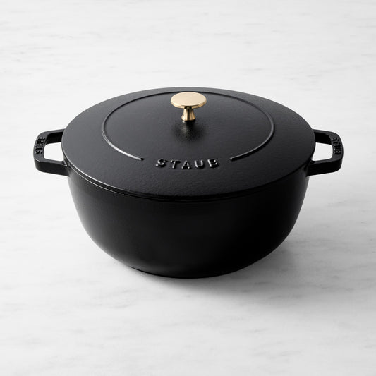 Staub Enameled Cast Iron Essential French Oven,Black Ebonized,