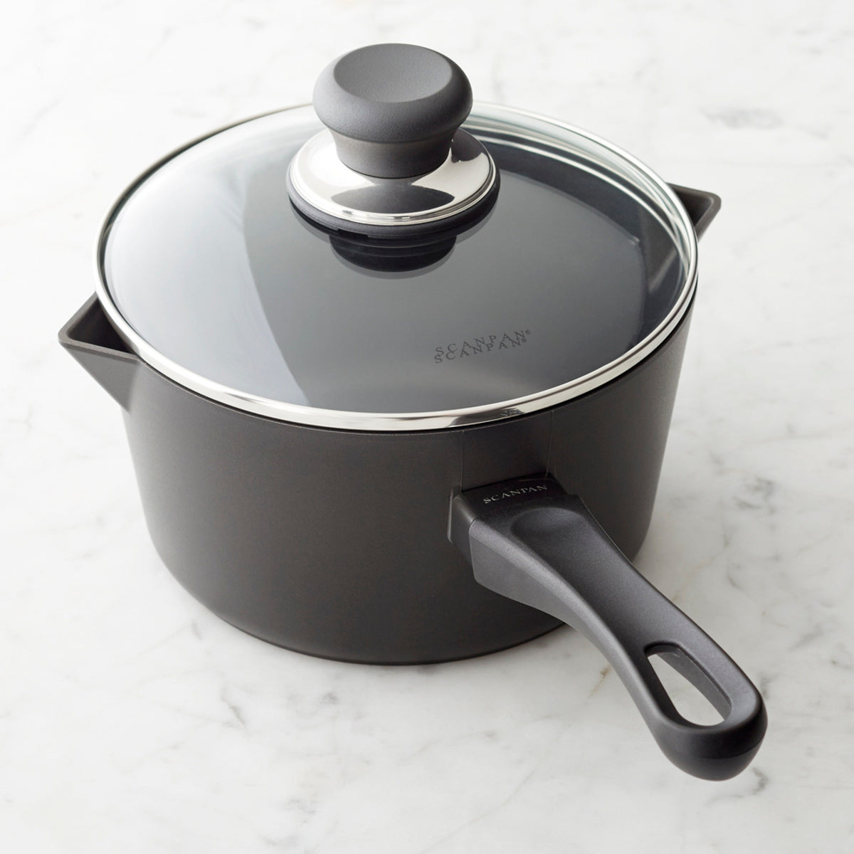 SCANPAN Classic Nonstick Saucepan with Pour Spouts, 2-Qt.,,