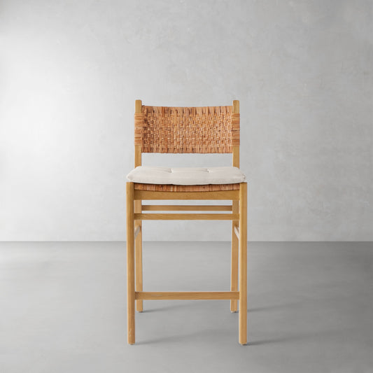 Sullivan Counter Stool Cushion,Sunbrella Performance Canvas\, Canvas,