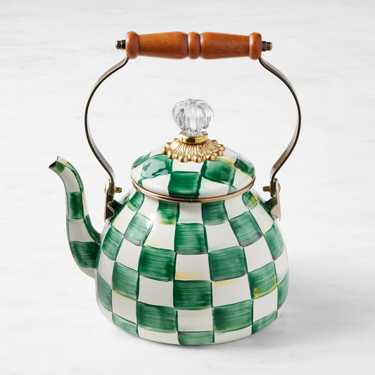 MacKenzie-Childs Emerald Check Tea Kettle,2-Qt.,