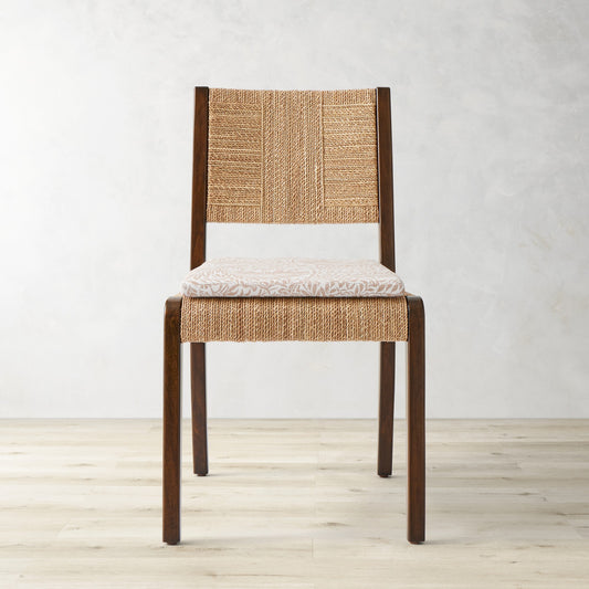 Alvares Side Chair Cushion,Morris and Co.\, Larkspur\, Natural,