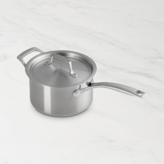 Le Creuset Essential Stainless-Steel Saucepan,3-Qt.,