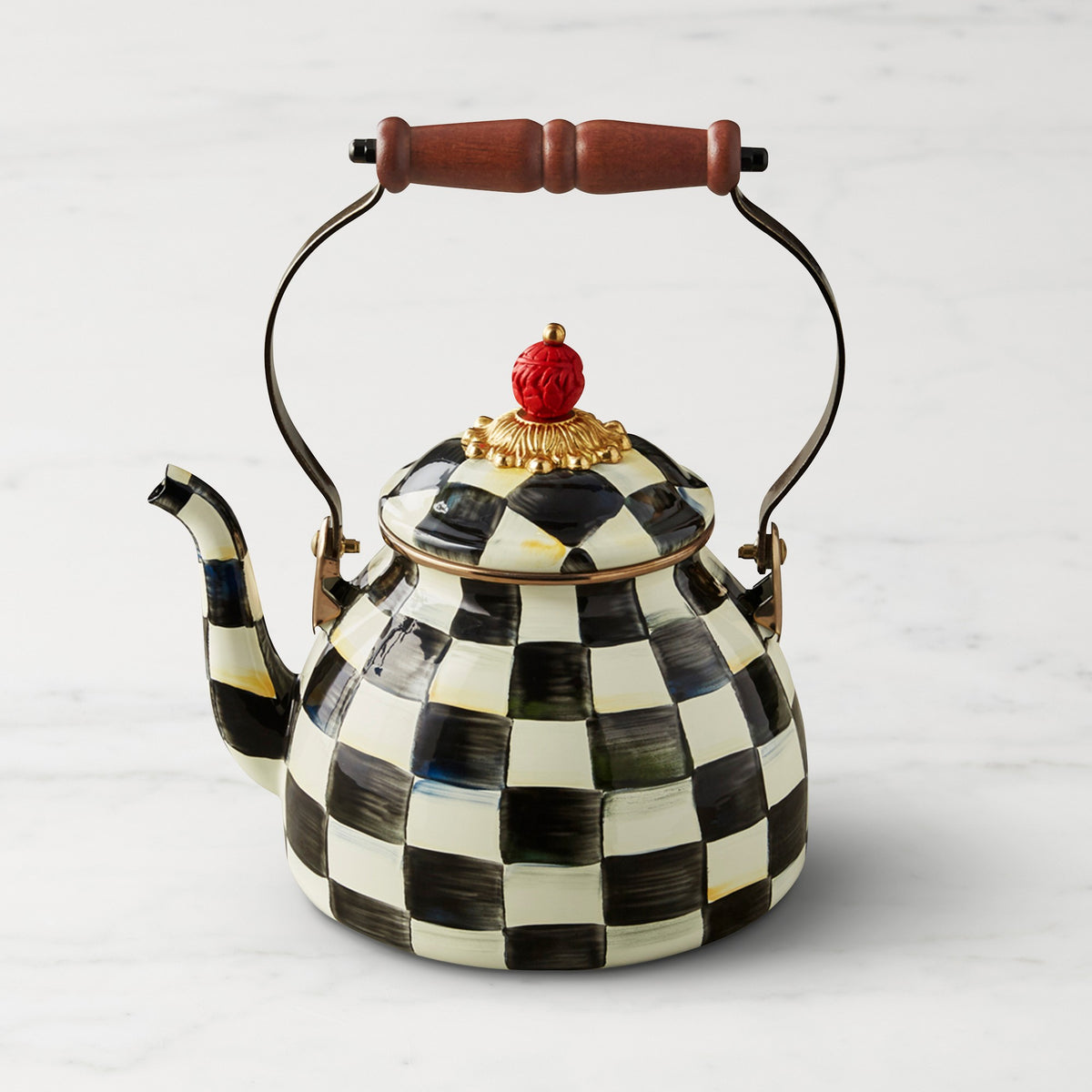 MacKenzie-Childs Courtly Check Tea Kettle,2-Qt.,