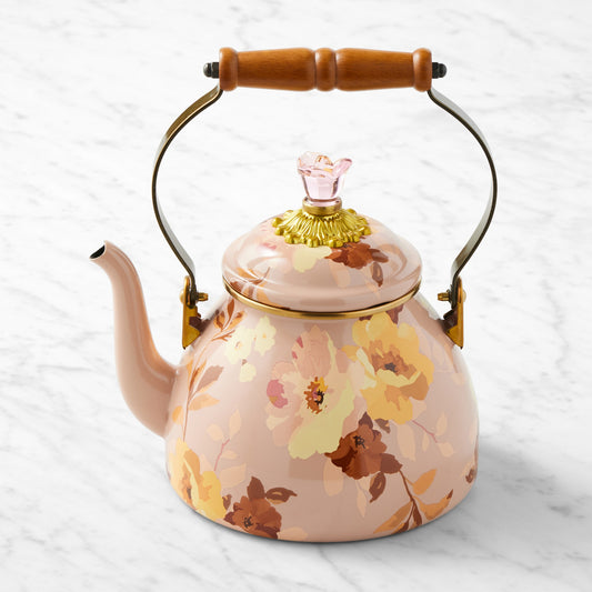 MacKenzie-Childs Wild Rose Mauve Tea Kettle,2-Qt.,