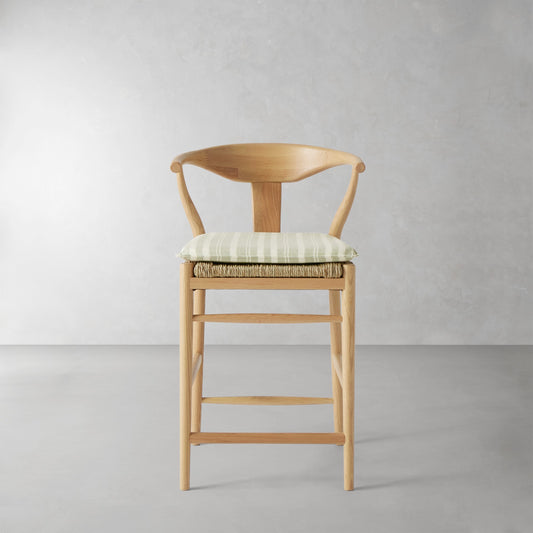 Baldwin Counter Stool Cushion,Sunbrella Tranquil\, Sage,