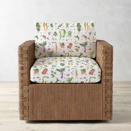 Lisbon Barrel Back Swivel Chair Cushion,Farmer's Market\, Multi,