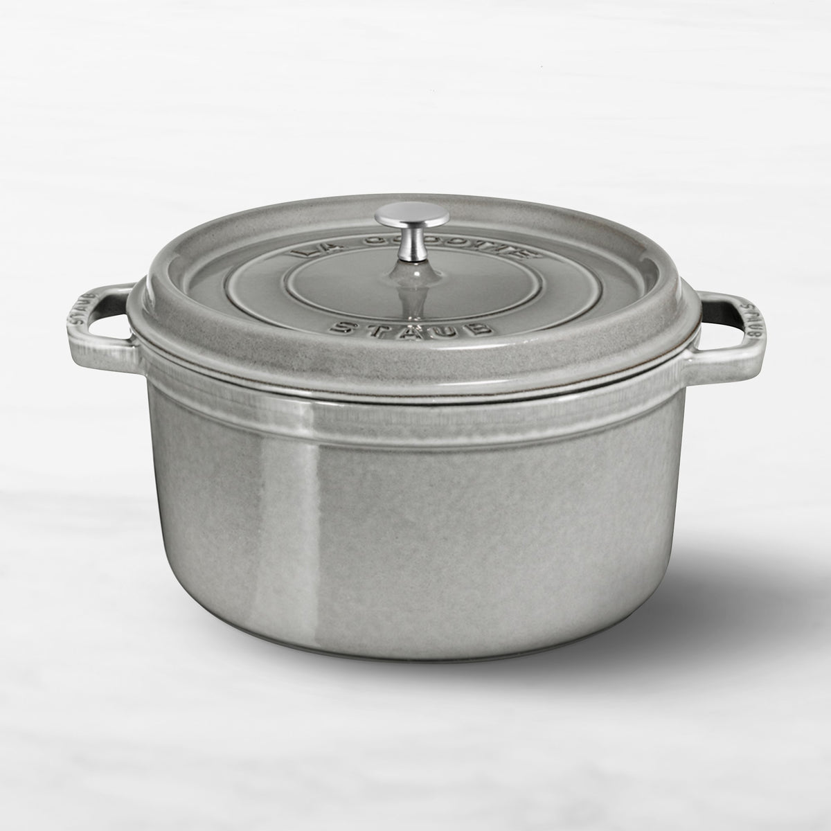 Staub Enameled Cast Iron Round Dutch Oven,Graphite,7-Qt.