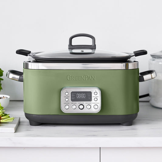 GreenPan Elite Slow Cooker, 6-qt,Sage Green,