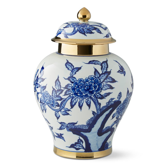 Peony & Hummingbird Ceramic Lidded Ginger Jar,WSNOADS,Vases\, Bowls & Jars