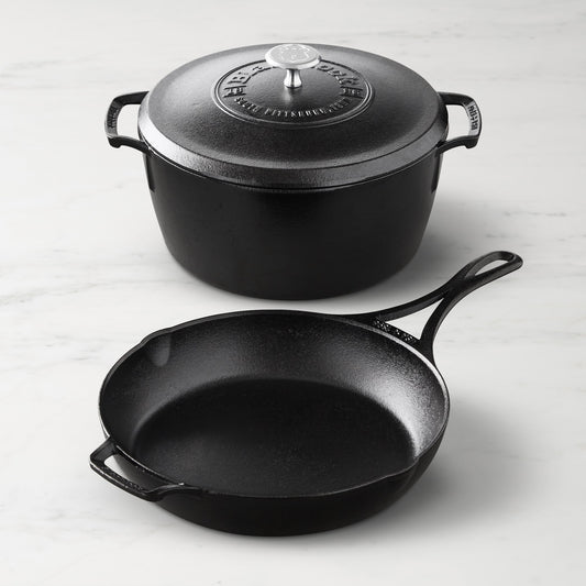 Lodge Blacklock Triple Seasoned Cast Iron Dutch Oven and Skillet 3-Piece Set,,WSNOADS