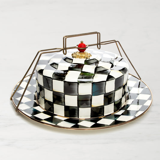 MacKenzie-Childs Courtly Check Cake Carrier,,WSNOADS