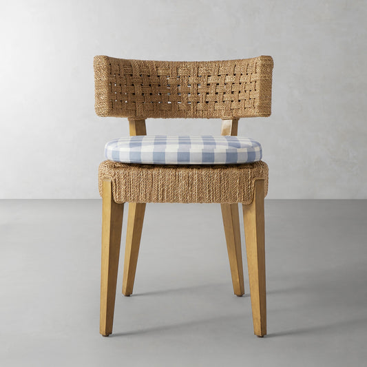Santorini Side Chair Cushion,Blanche Buffalo Check\, Light Blue,