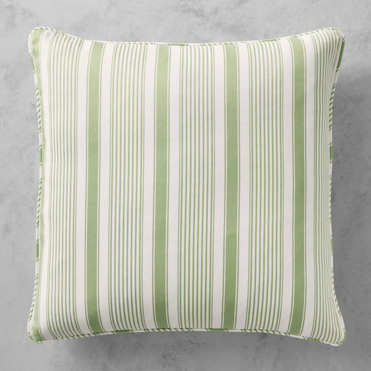 Hill House x Williams Sonoma Home Georgia Stripe Outdoor Pillow Cover,Green,