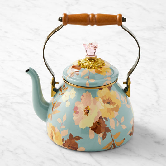 MacKenzie-Childs Wild Rose Slate Tea Kettle,2-Qt.,