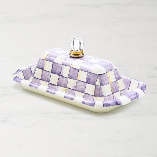 MacKenzie-Childs Violet Check Butter Box,,WSNOADS