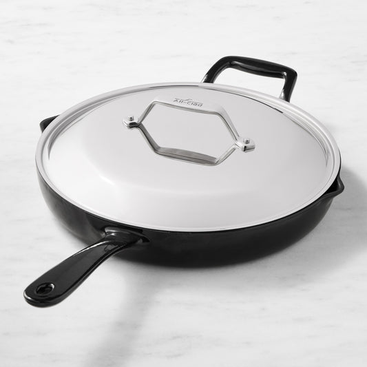 All-Clad Enameled Cast Iron Skillet with Lid, 12",,