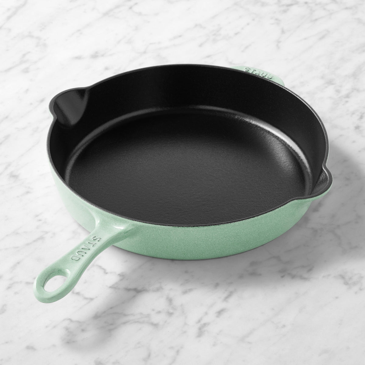 Staub Enameled Cast Iron Traditional Deep Skillet,Sage,11"