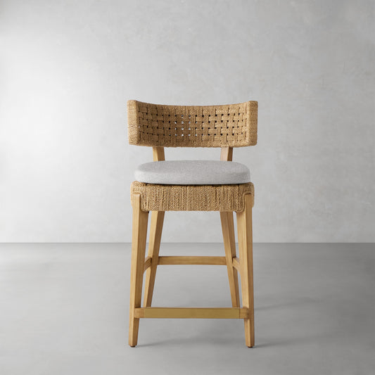 Santorini Counter Stool Cushion,Sunbrella Performance Canvas\, Granite,