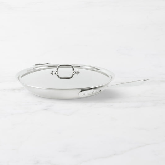 All-Clad D3 Tri-Ply Stainless-Steel Fry Pan with Lid,D3 Tri-Ply Stainless-Steel Traditional Covered Fry Pan\, 14",