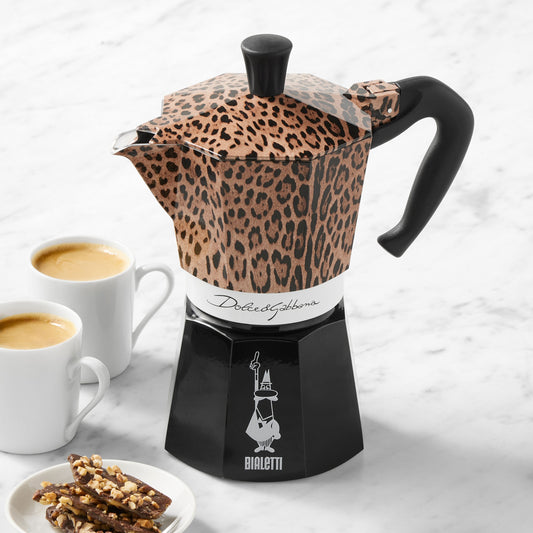 Bialetti Moka Dolce & Gabbana Stovetop Espresso Maker, Leopardo,6-cup,