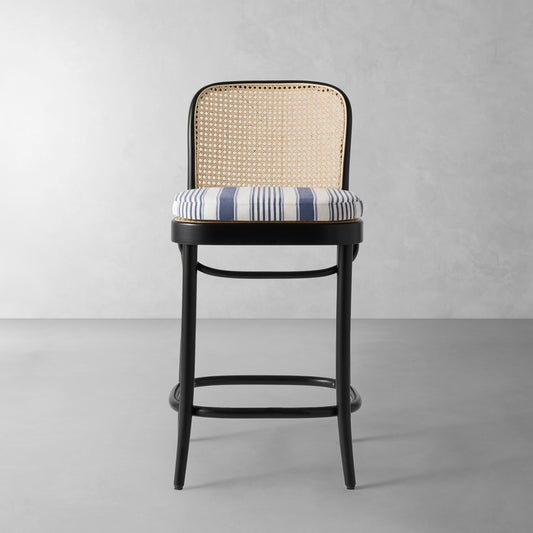 Ton 811 Counter Stool Cushion,Georgia Stripe\, Navy,