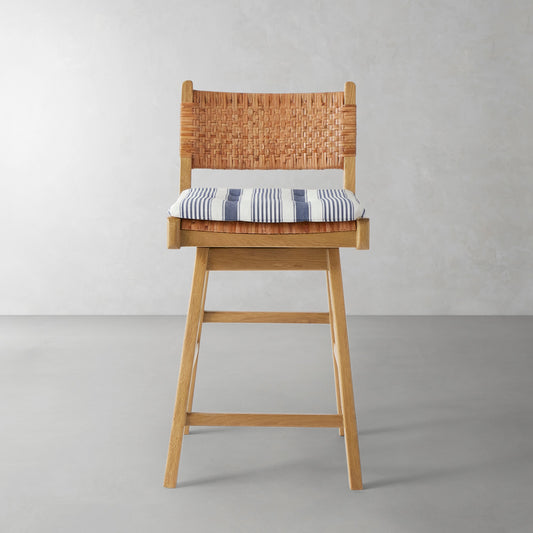 Sullivan Swivel Counter Stool Cushion,Georgia Stripe\, Navy,