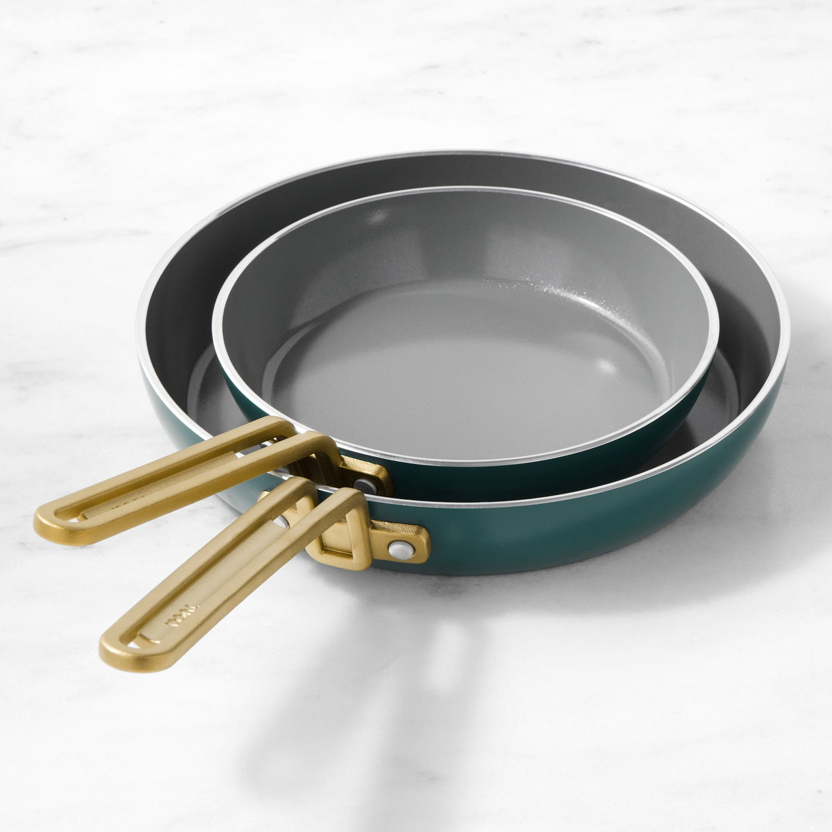 GreenPan Stanley Tucci Ceramic Nonstick Fry Pan, Set of 2,Venetian Teal,
