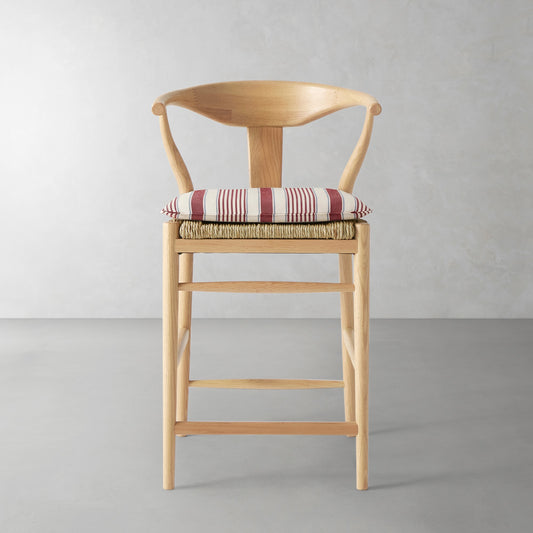 Baldwin Counter Stool Cushion,Georgia Stripe\, Navy,