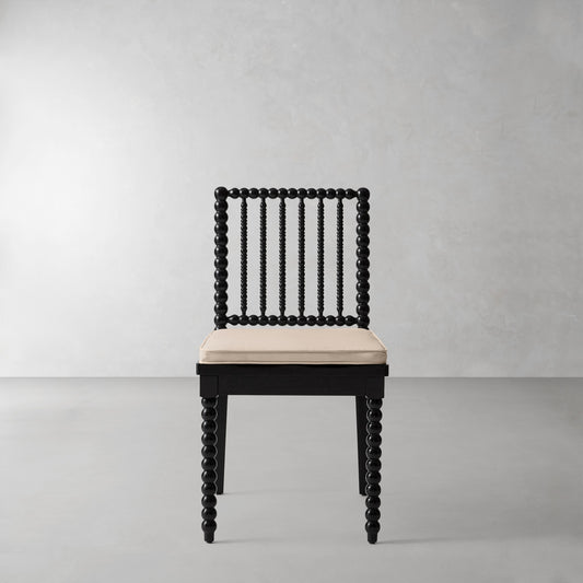Spindle Dining Side Chair Cushion,Sunbrella Performance Canvas\, Flax,