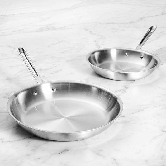 All-Clad D3 Tri-Ply Stainless-Steel Fry Pan Set,10" & 12",