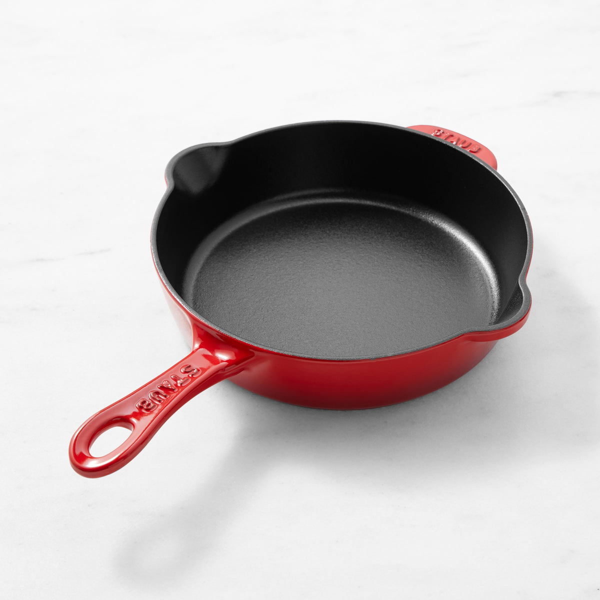Staub Enameled Cast Iron Traditional Deep Skillet,Cherry,8.5"