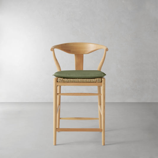 Baldwin Counter Stool Cushion,Sunbrella Performance Canvas\, Fern,