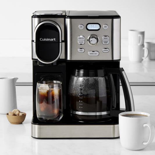 Cuisinart Coffee Center 2-in-1 Coffee Maker with Over Ice,Silver,