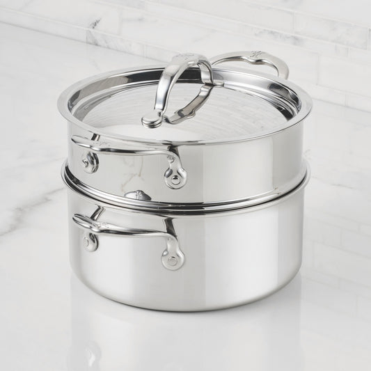 Hestan ProBond Luxe Professional Clad Stainless-Steel Soup Pot & Steamer Set, 3-Qt.,,