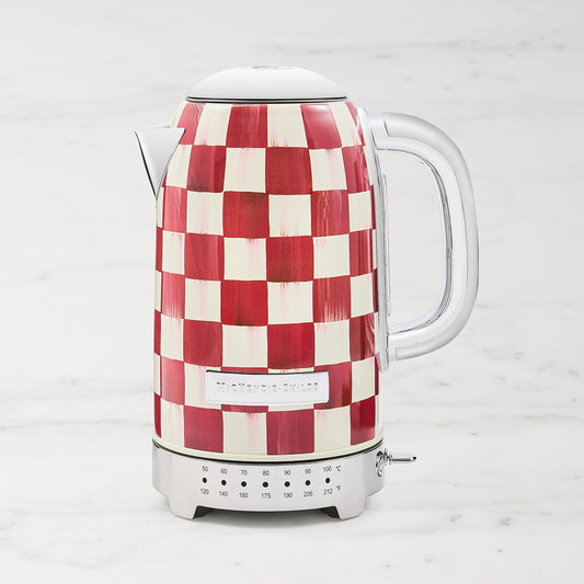 MacKenzie-Childs Cherry Check Electric Kettle,,WSNOADS