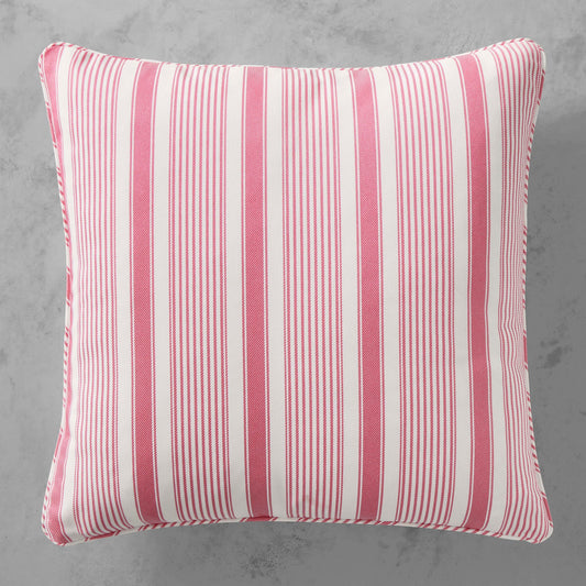 Hill House x Williams Sonoma Home Georgia Stripe Outdoor Pillow Cover,Pink,