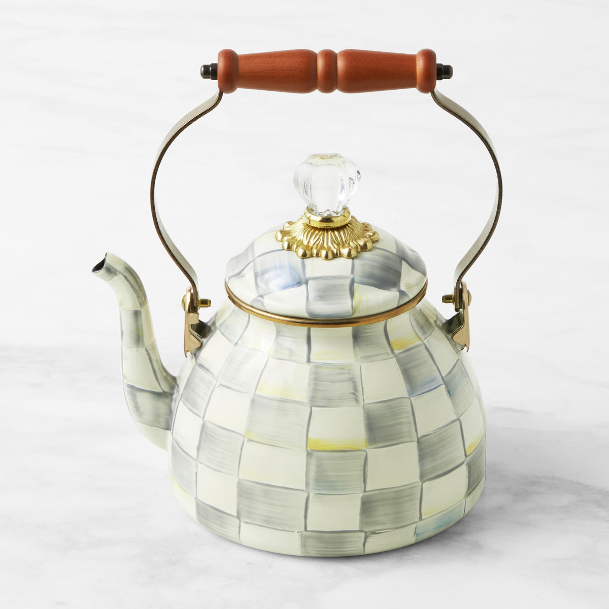 MacKenzie-Childs Sterling Check Tea Kettle,2-Qt.,