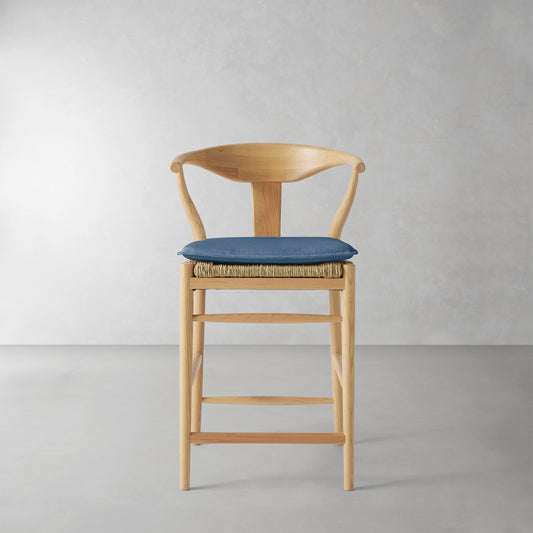 Baldwin Counter Stool Cushion,Sunbrella Performance Canvas\, Denim,
