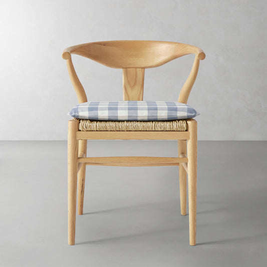Baldwin Armchair Cushion,Blanche Buffalo Check\, Light Blue,