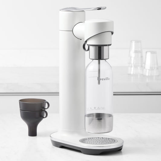 Breville InFizz Fusion Sparkling Beverage Carbonator,Sea Salt,InFizz Fusion Sparkling Beverage Maker without CO2 Cylinder