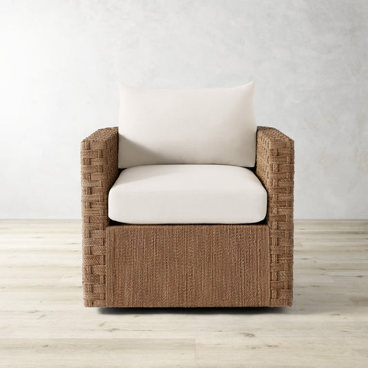 Lisbon Barrel Back Swivel Chair Cushion,Sunbrella Performance Canvas\, Canvas,