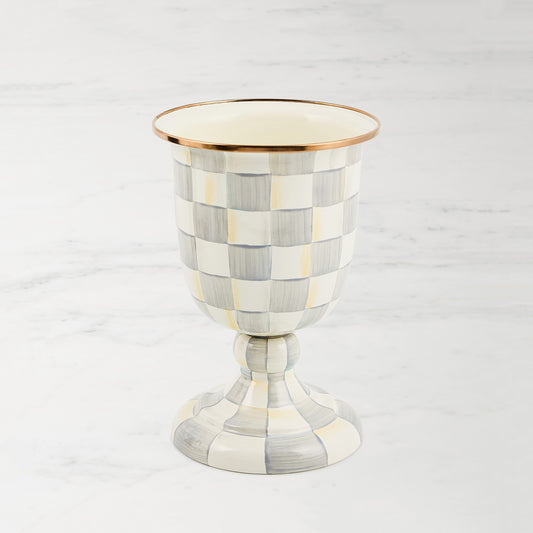 MacKenzie-Childs Sterling Check Pedestal Vase,,WSNOADS