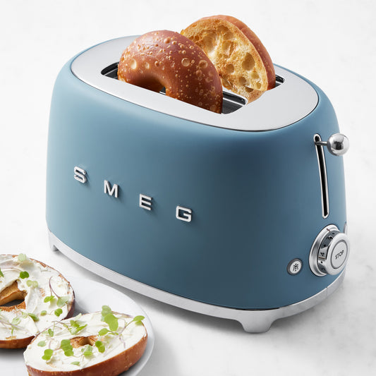 SMEG 2-Slice Toaster,Matte Fog Blue,