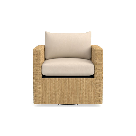 Lisbon Barrel Back Swivel Chair Cushion,Sunbrella Performance Canvas\, Flax,