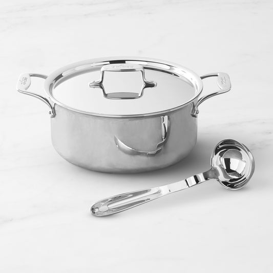All-Clad D5 Stainless-Steel Ultimate Soup Pot with Ladle, 6-Qt.,,