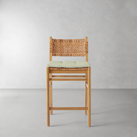 Sullivan Counter Stool Cushion,Sunbrella Performance Canvas\, Sage,